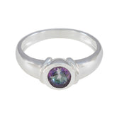 Rosa Multicolor Solitaire Ring Sterling Silver Band Mystic Quartz Multicolor